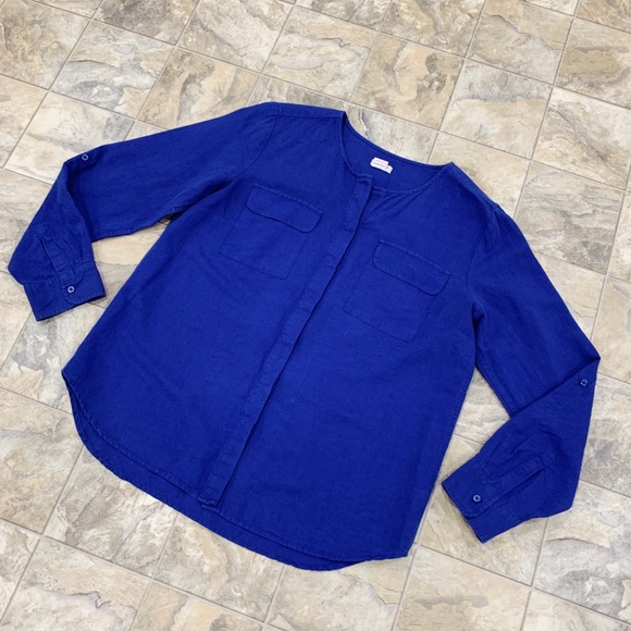 TALBOTS Linen Button Down - Picture 1 of 8